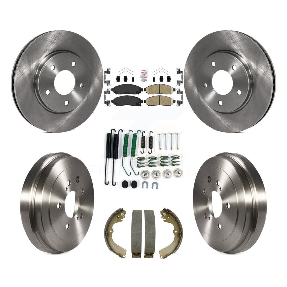 Front Rear Brake Rotor Ceramic Pad Drum Kit (7Pc) For Nissan NV200 Chevrolet City Express K8A-100332