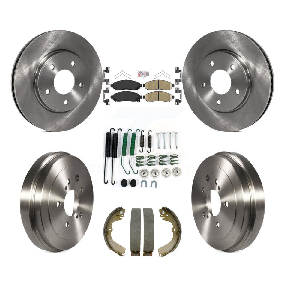 Front Rear Brake Rotor Ceramic Pad Drum Kit (7Pc) For Nissan NV200 Chevrolet City Express K8A-100333