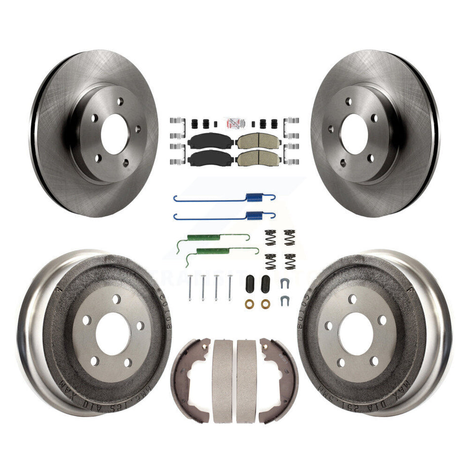 Front Rear Disc Brake Rotor Ceramic Pad & Drum Kit (7Pc) For Saturn Vue Chevrolet Equinox K8A-100334