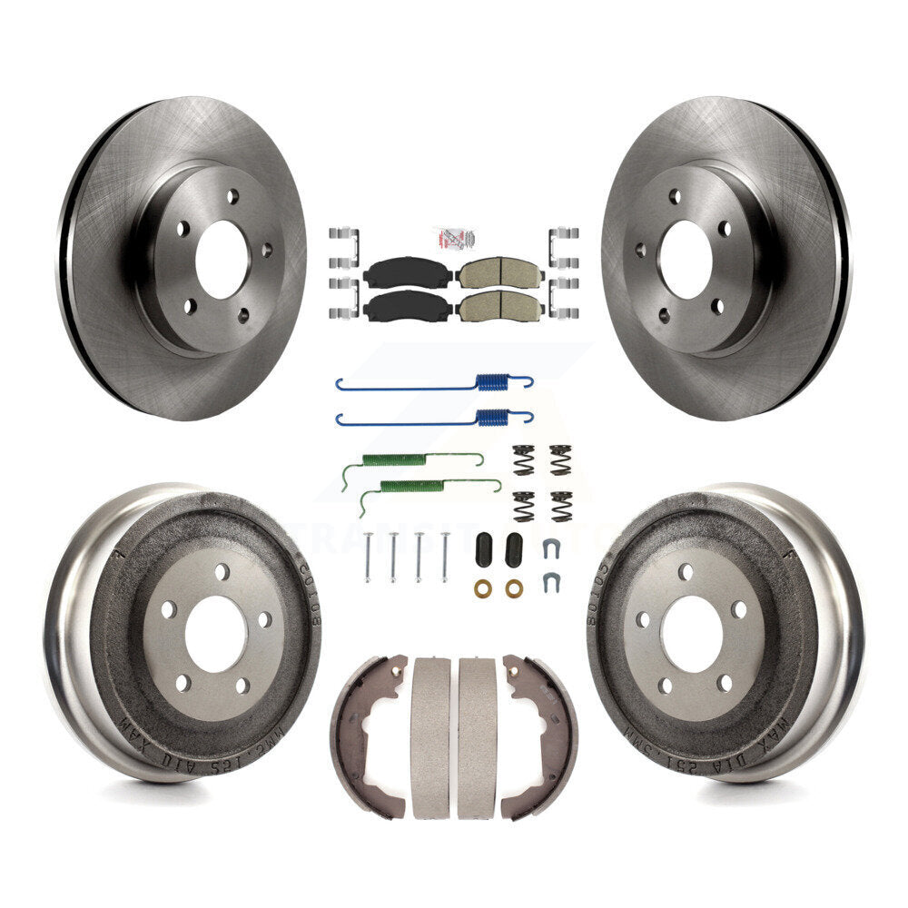 Front Rear Disc Brake Rotor Ceramic Pad & Drum Kit (7Pc) For Saturn Vue Chevrolet Equinox K8A-100335