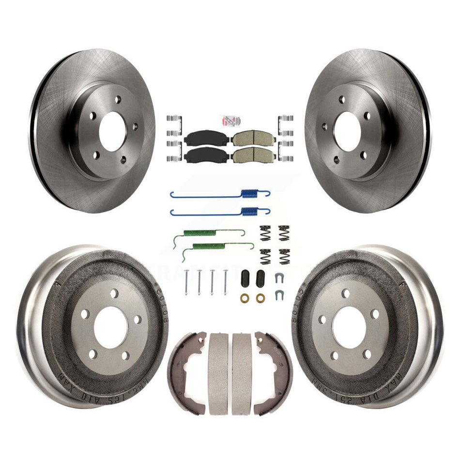 Front Rear Disc Brake Rotor Ceramic Pad & Drum Kit (7Pc) For Saturn Vue Chevrolet Equinox K8A-100335