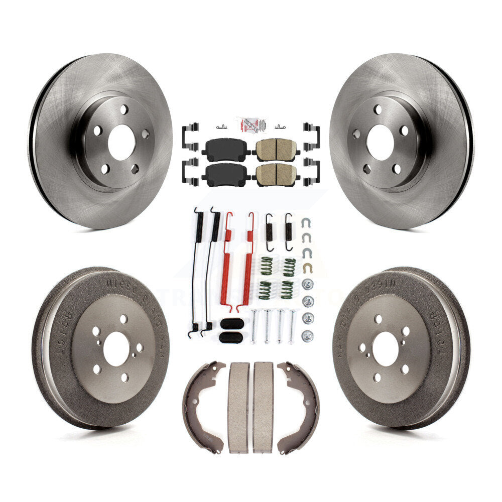 Front Rear Disc Brake Rotor Ceramic Pad And Drum Kit (7Pc) For Toyota Matrix Pontiac Vibe K8A-100336