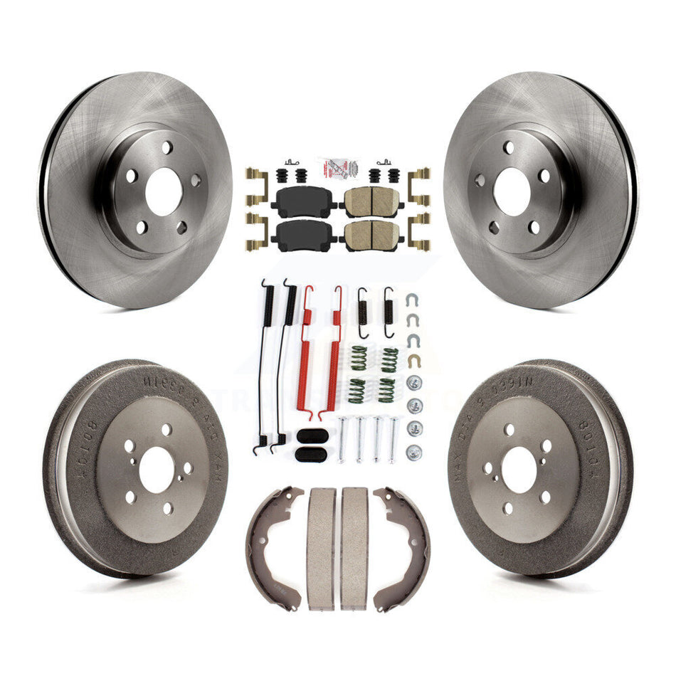 Front Rear Disc Brake Rotor Ceramic Pad And Drum Kit (7Pc) For Toyota Matrix Pontiac Vibe K8A-100337