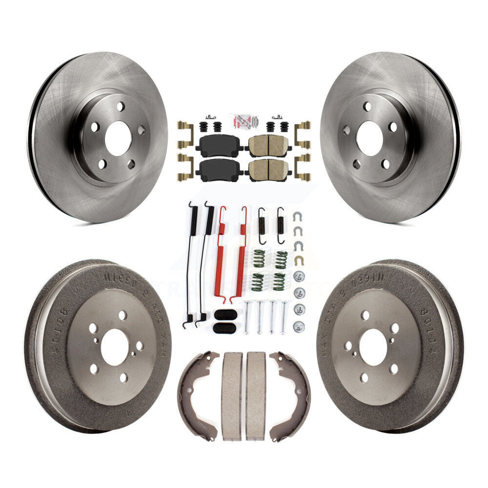 Front Rear Disc Brake Rotor Ceramic Pad And Drum Kit (7Pc) For Toyota Matrix Pontiac Vibe K8A-100337
