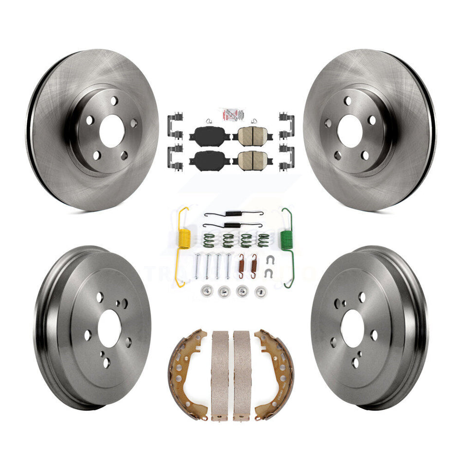 Front Rear Disc Brake Rotors Ceramic Pads And Drum Kit (7Pc) For Toyota Celica K8A-100338