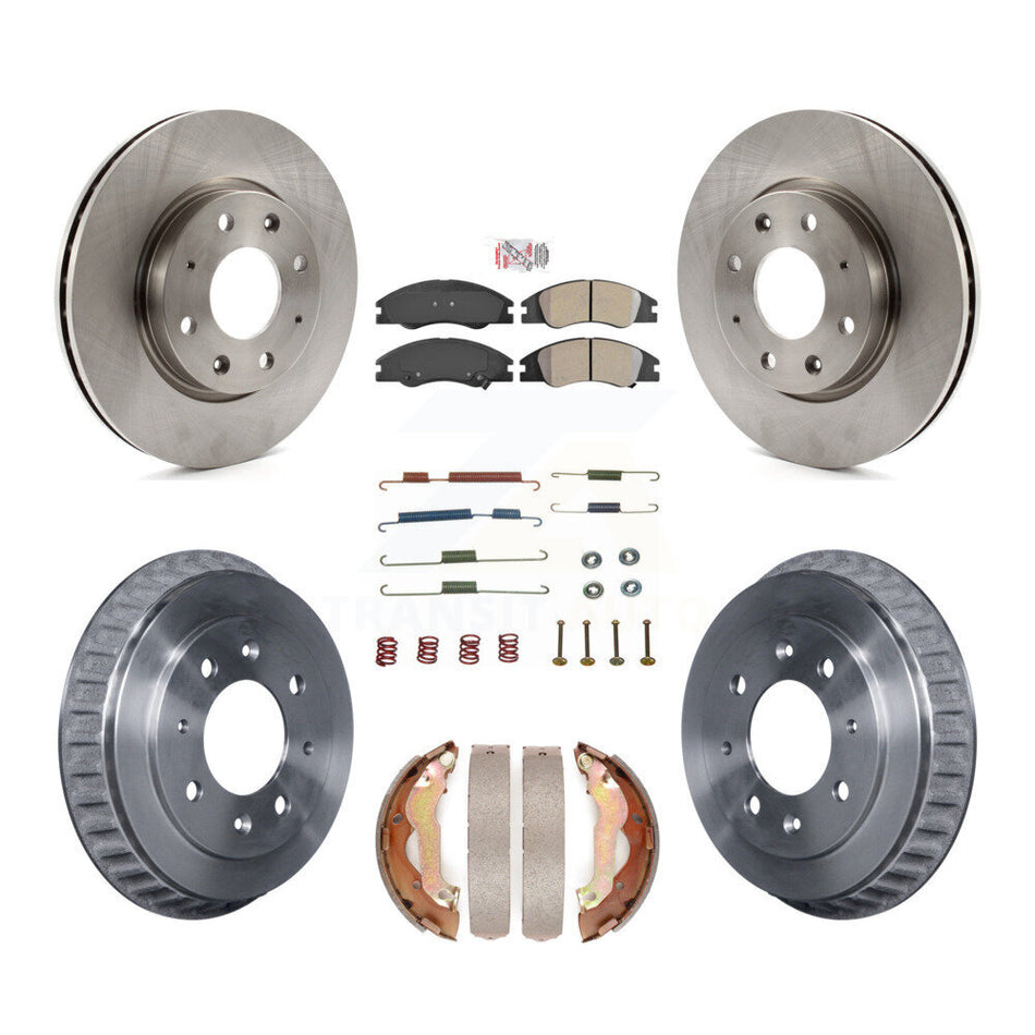 Front Rear Brake Rotors Semi-Metallic Pad Drum Kit (7Pc) For Kia Spectra rear brakes K8A-100340