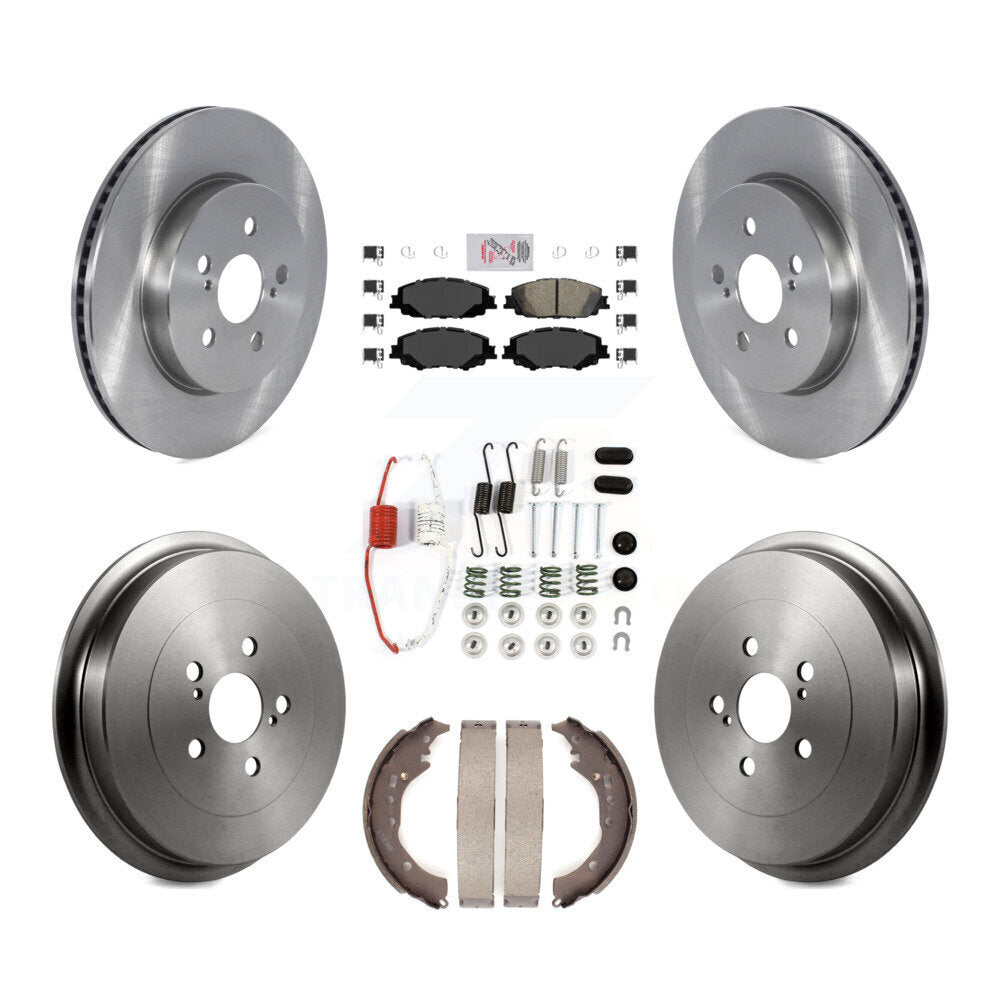 Front Rear Disc Brake Rotors Ceramic Pads And Drum Kit (7Pc) For 2019 Toyota Corolla 2.0L K8A-100341