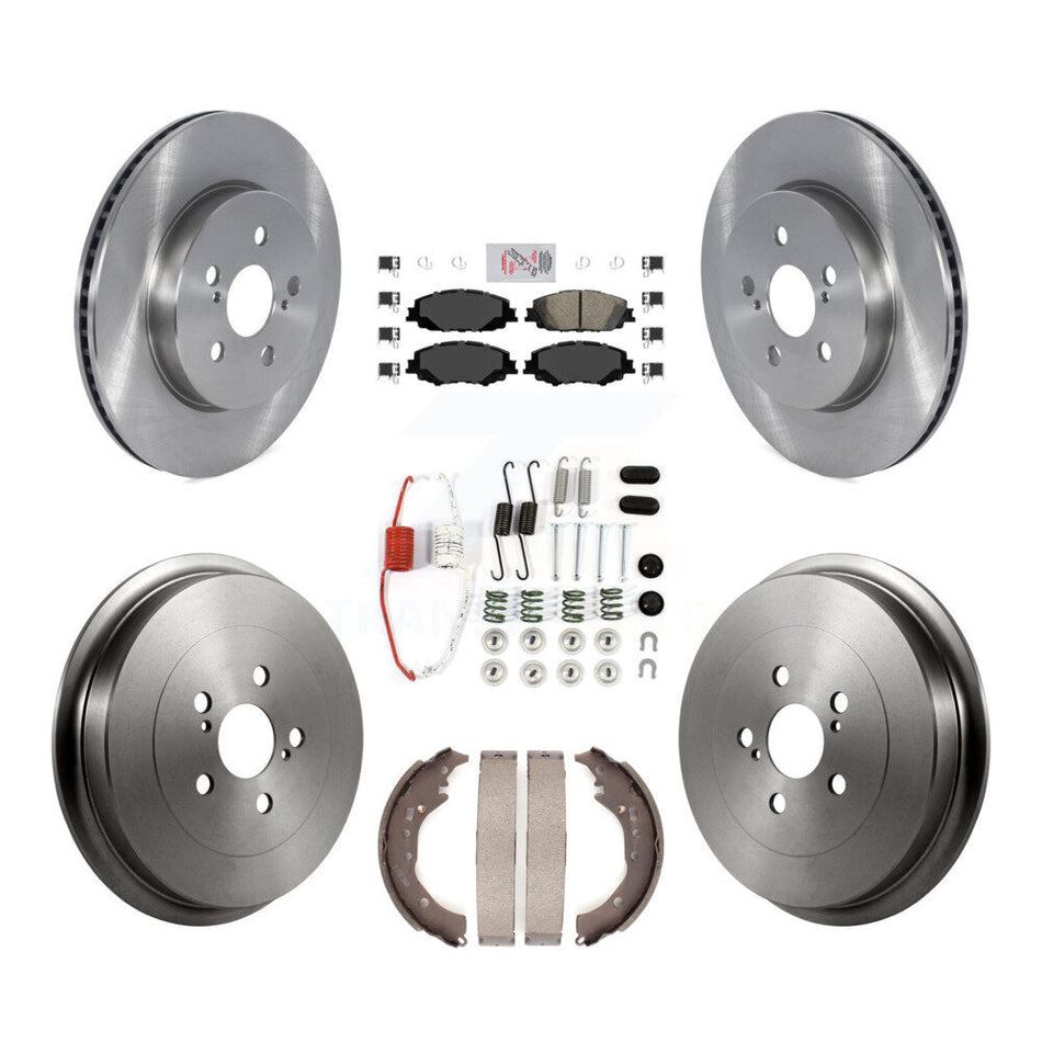 Front Rear Disc Brake Rotors Ceramic Pads And Drum Kit (7Pc) For 2019 Toyota Corolla 2.0L K8A-100341