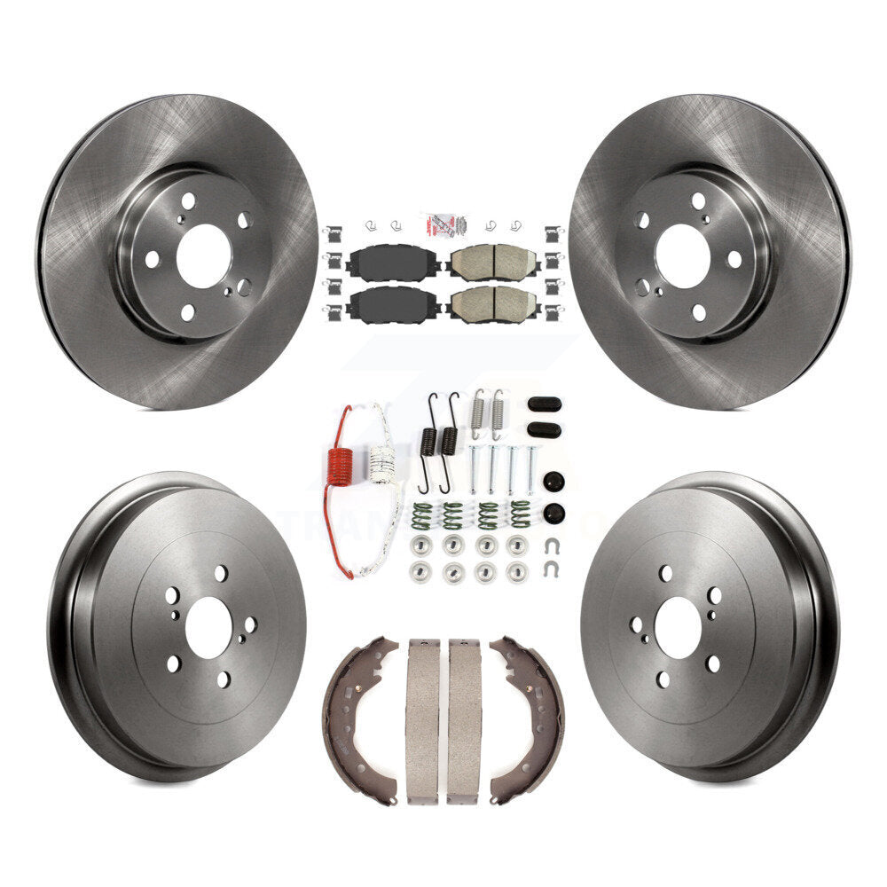 Front Rear Disc Brake Rotors Ceramic Pads And Drum Kit (7Pc) For Toyota Corolla K8A-100344
