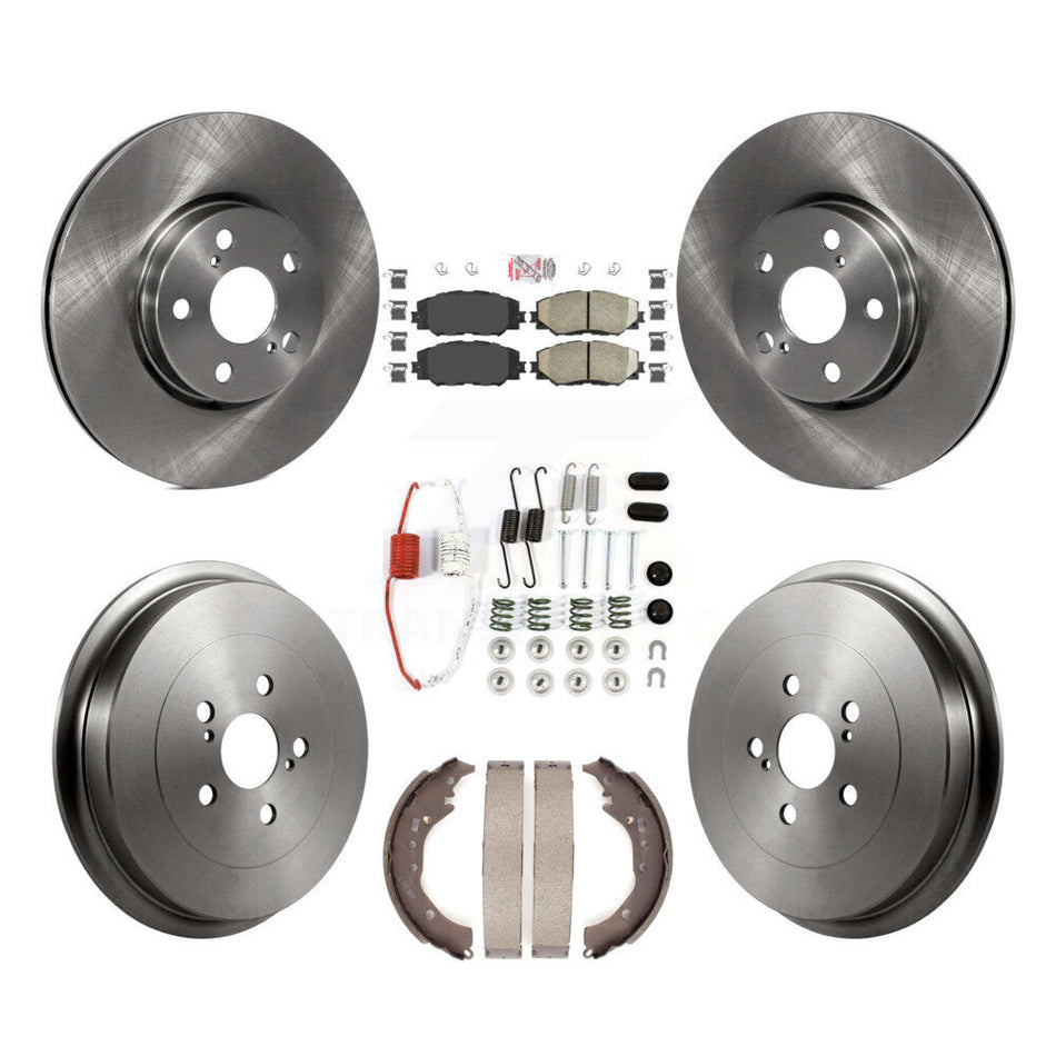 Front Rear Disc Brake Rotors Ceramic Pads And Drum Kit (7Pc) For Toyota Corolla K8A-100344