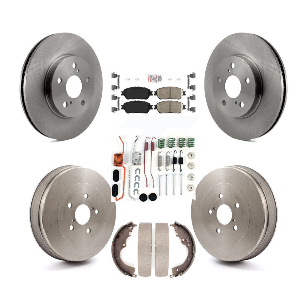 Front Rear Disc Brake Rotors Ceramic Pads And Drum Kit (7Pc) For 2004-2010 Toyota Sienna K8A-100347