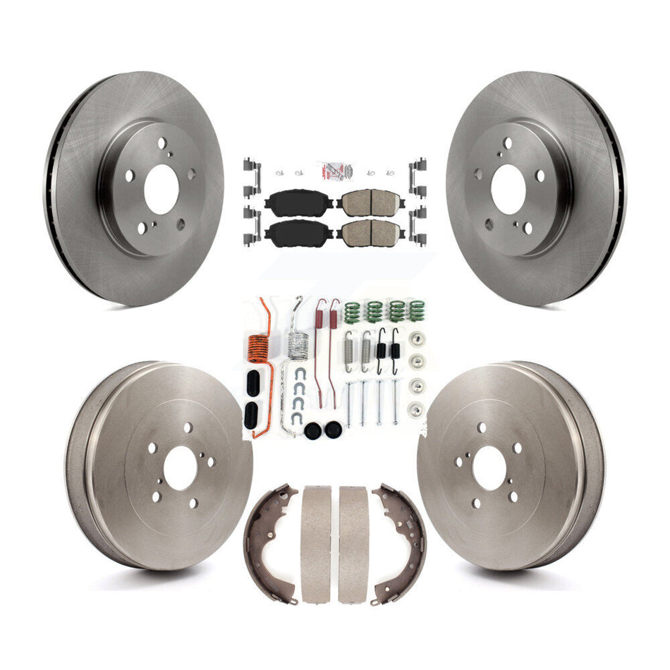 Front Rear Disc Brake Rotors Ceramic Pads And Drum Kit (7Pc) For 2004-2010 Toyota Sienna K8A-100347