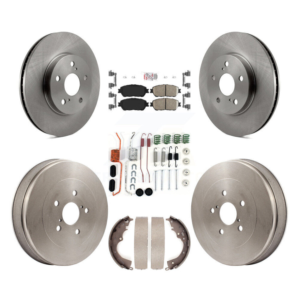 Front Rear Disc Brake Rotors Ceramic Pads And Drum Kit (7Pc) For 2004-2010 Toyota Sienna K8A-100347