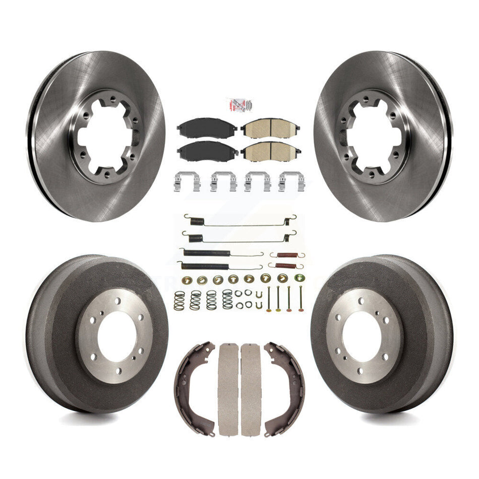Front Rear Disc Brake Rotors Ceramic Pads And Drum Kit (7Pc) For Nissan Xterra Frontier K8A-100349