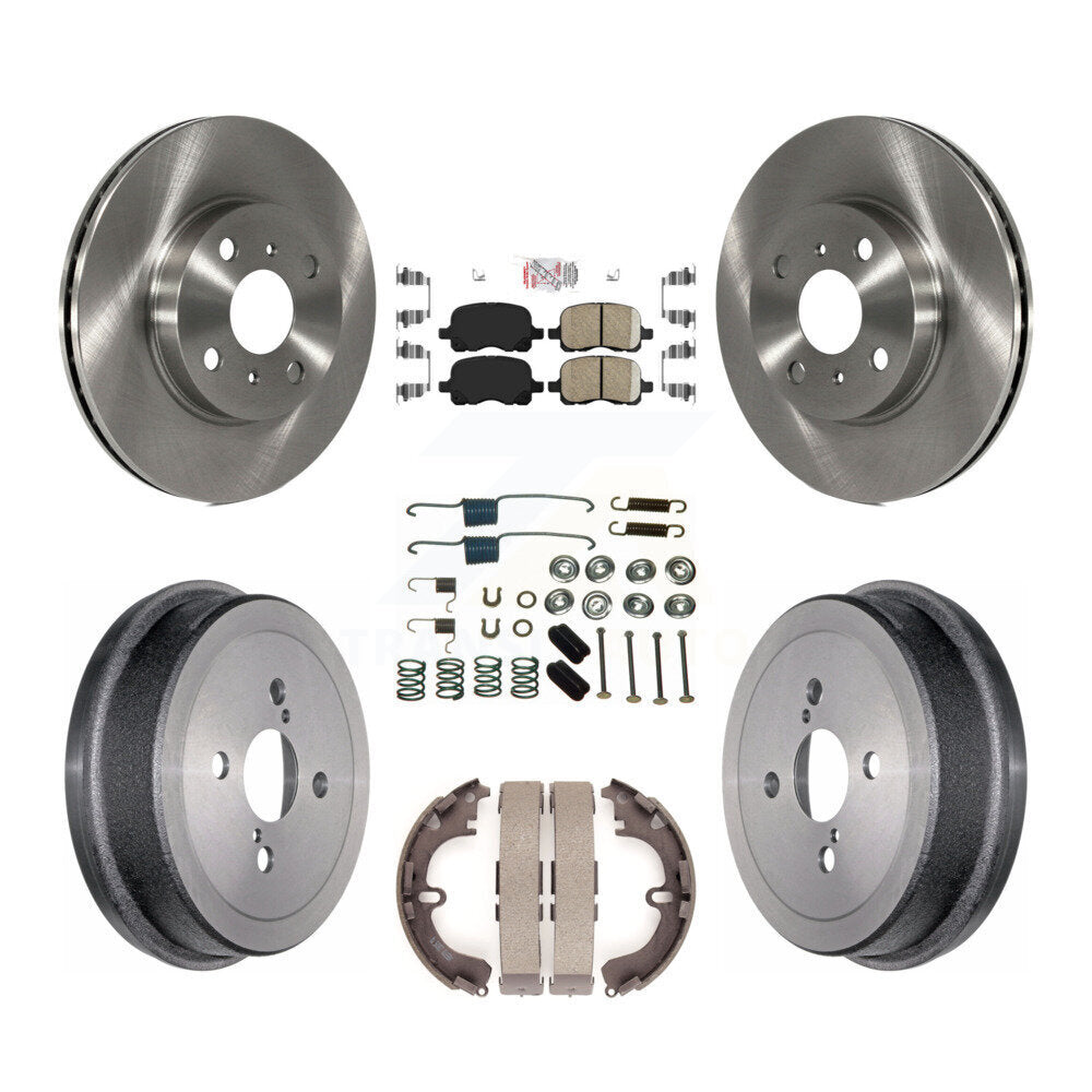 Front Rear Disc Brake Rotor Ceramic Pad Drum Kit (7Pc) For Toyota Corolla Chevrolet Prizm K8A-100351