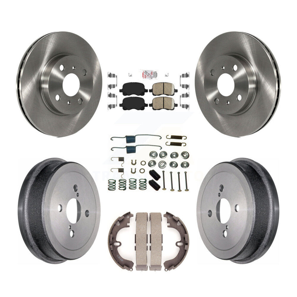 Front Rear Disc Brake Rotor Ceramic Pad Drum Kit (7Pc) For Toyota Corolla Chevrolet Prizm K8A-100351