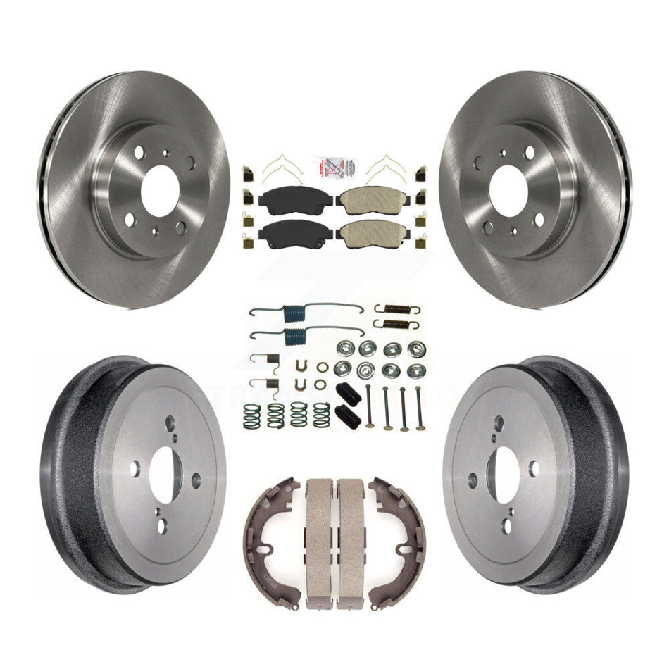 Front Rear Brake Rotors Ceramic Pad Drum Kit (7Pc) For 1993-1997 Toyota Corolla Geo Prizm K8A-100352