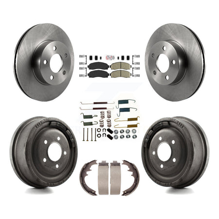 Front Rear Disc Brake Rotors Ceramic Pads And Drum Kit (7Pc) For Ford Ranger Mazda B4000 K8A-100355