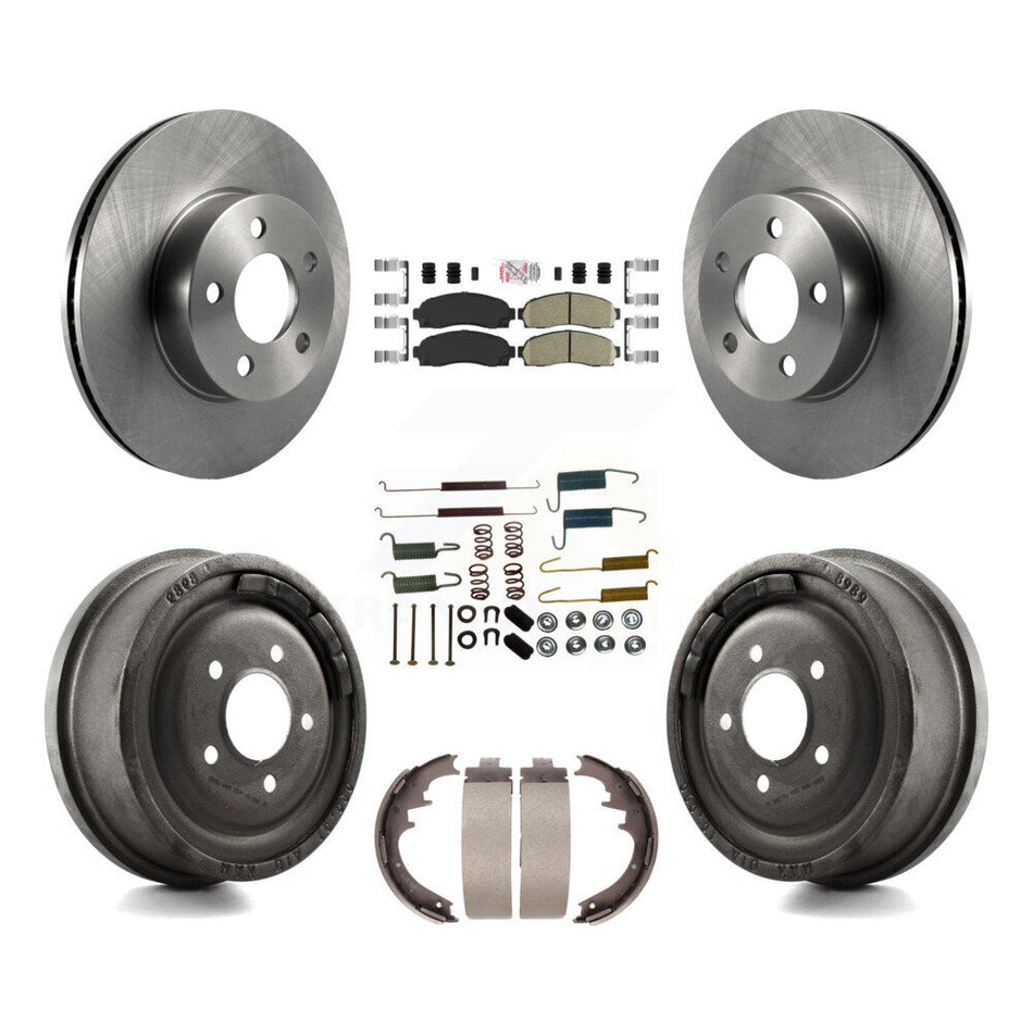 Front Rear Disc Brake Rotors Ceramic Pads And Drum Kit (7Pc) For Ford Ranger Mazda B4000 K8A-100355