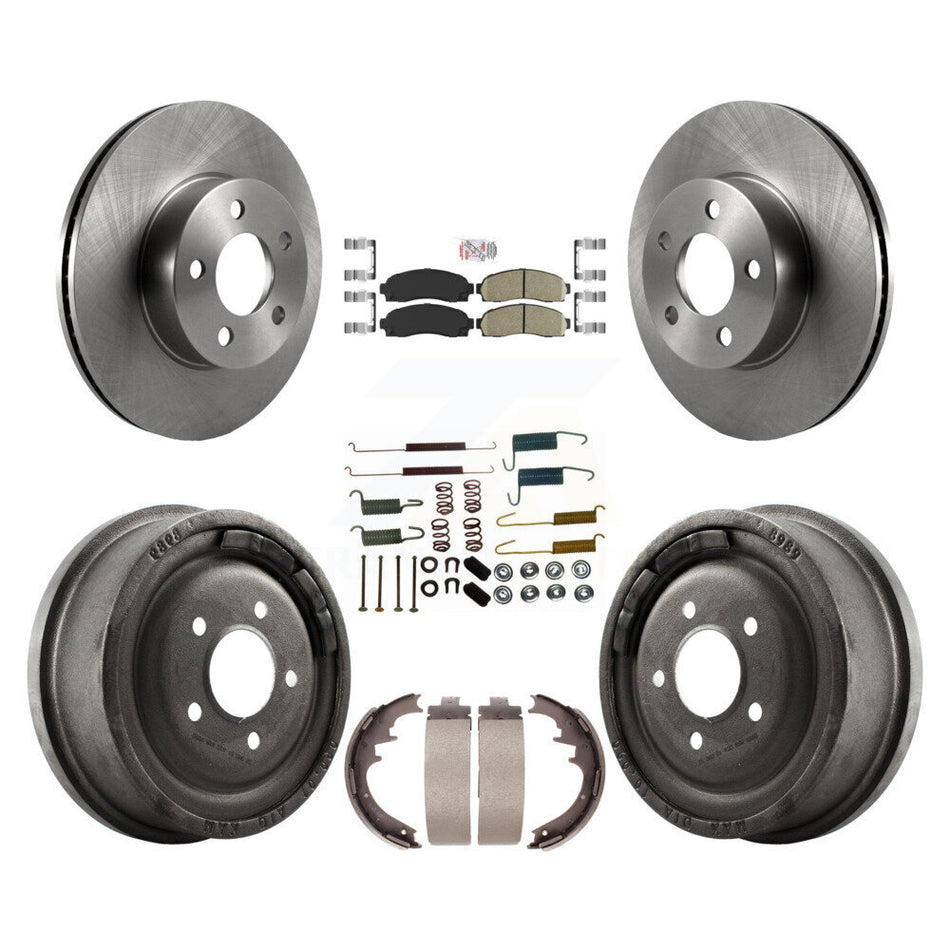 Front Rear Disc Brake Rotors Ceramic Pads And Drum Kit (7Pc) For Ford Ranger Mazda B4000 K8A-100356