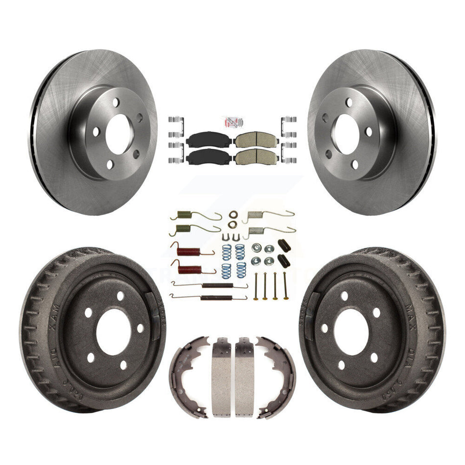 Front Rear Disc Brake Rotors Ceramic Pads And Drum Kit (7Pc) For Ford Ranger Mazda B4000 K8A-100358