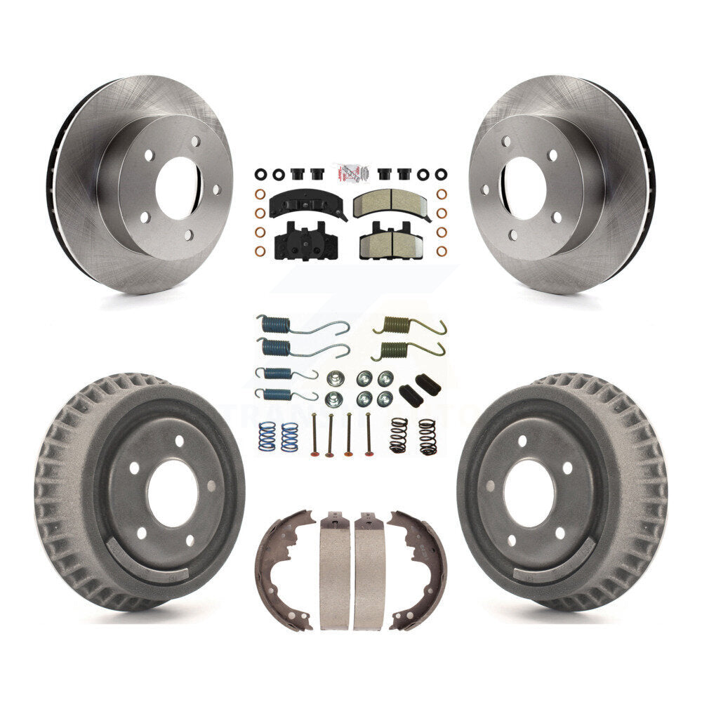 Front Rear Brake Rotors Semi-Metallic Pad & Drum Kit (7Pc) For Chevrolet Astro GMC Safari K8A-100363