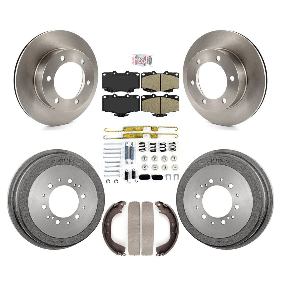 Front Rear Brake Rotor Ceramic Pad And Drum Kit (7Pc) For Toyota Tacoma With 6 Lug Wheels K8A-100366
