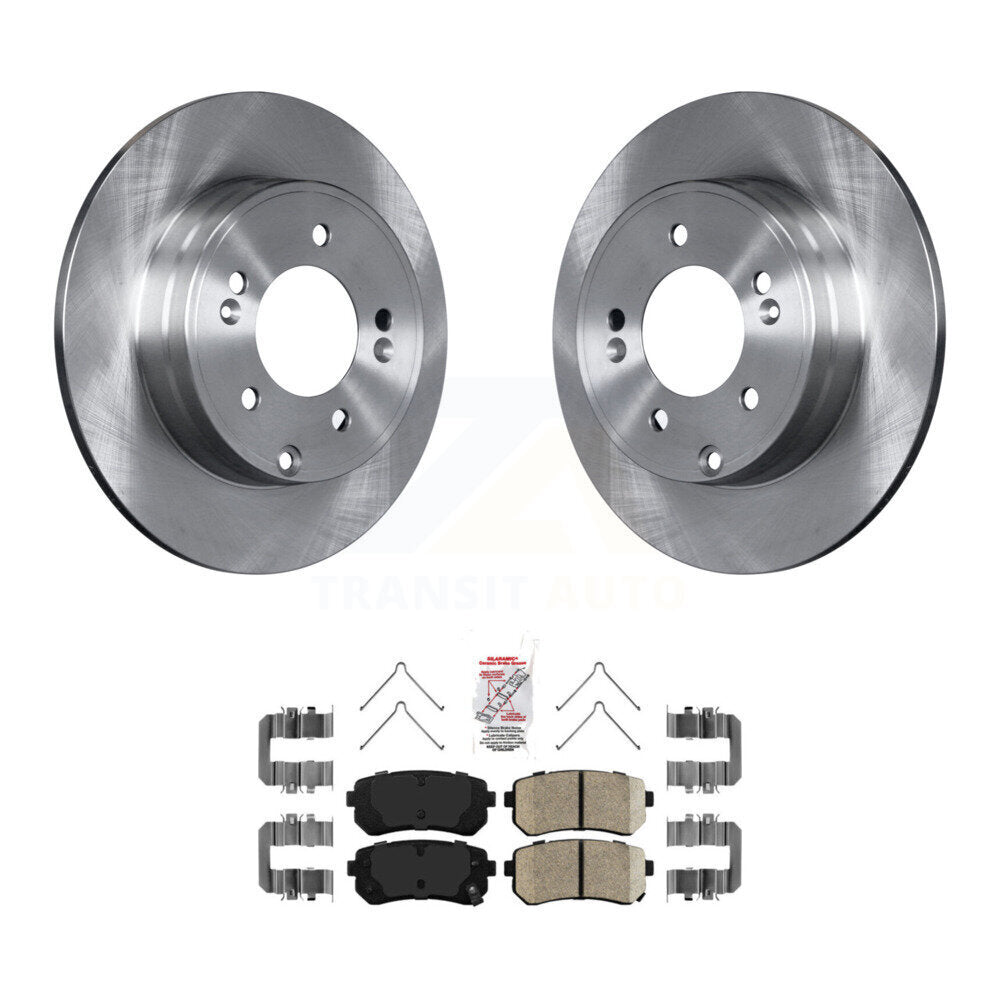 Rear Brake Rotors Ceramic Pad Kit For Hyundai Sonata Kia Optima With Manual Parking K8A-100423