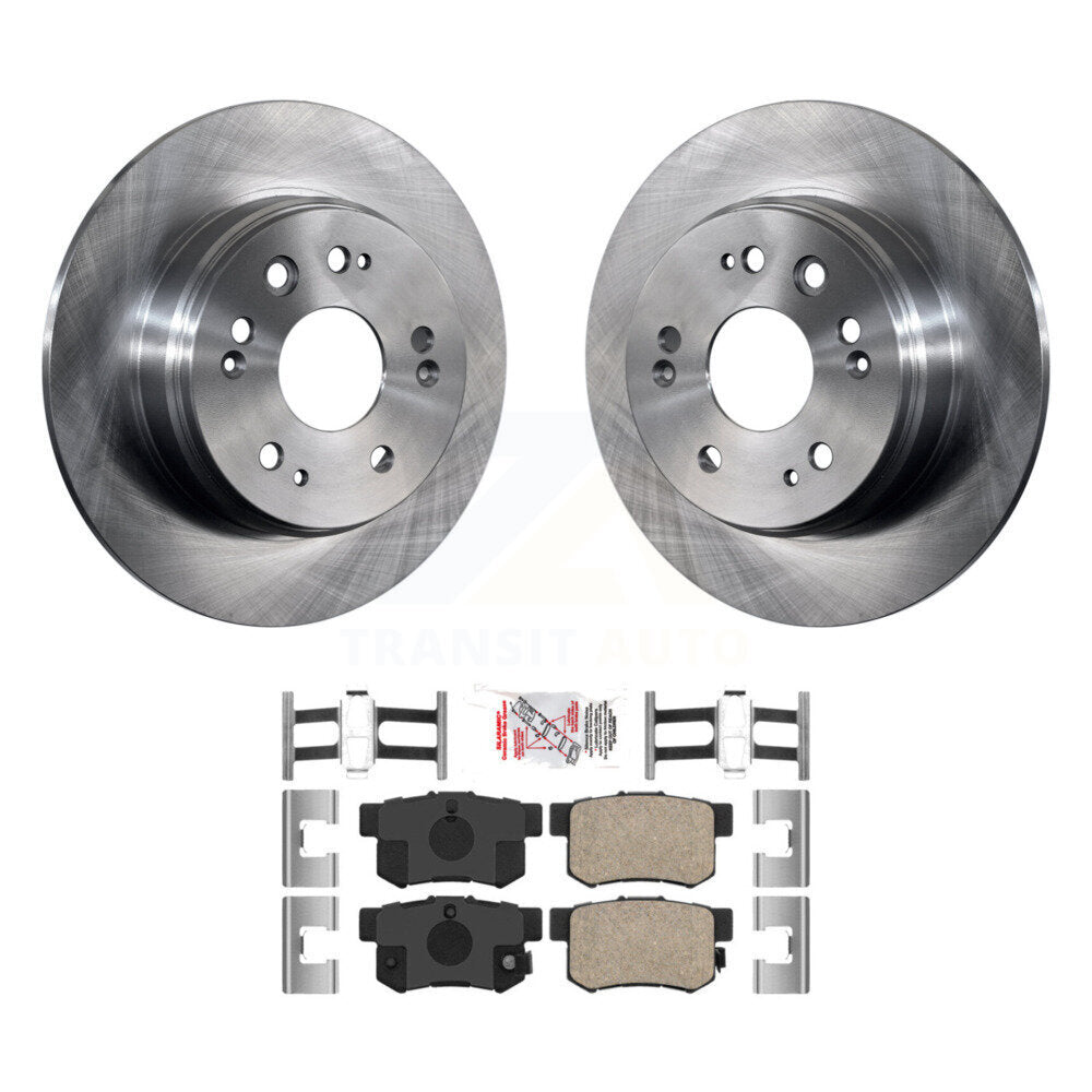 Rear Disc Brake Rotors And Ceramic Pads Kit For 2002-2004 Honda CR-V K8A-100555