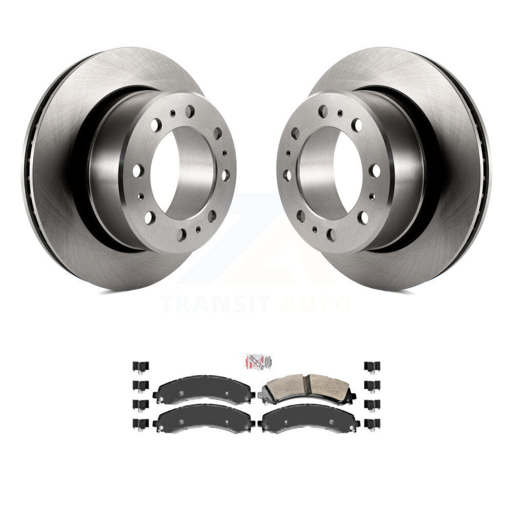 Rear Disc Brake Rotors Semi-Metallic Pad Kit For 2020-2021 Ram 3500 With Dual Wheels K8A-100663