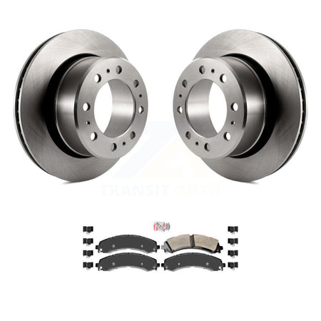 Rear Disc Brake Rotors Semi-Metallic Pad Kit For 2020-2021 Ram 3500 With Dual Wheels K8A-100663