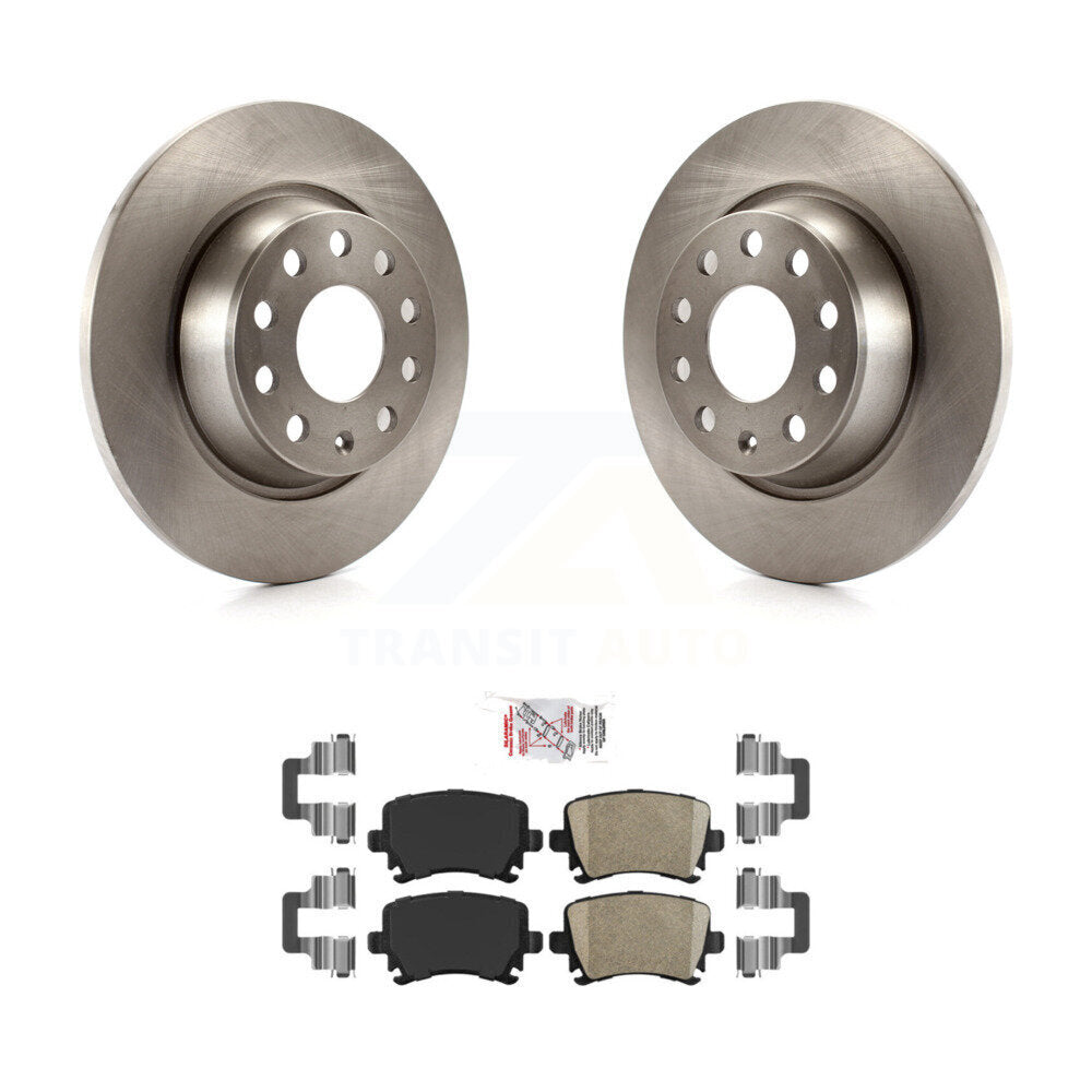 Rear Brake Rotor Ceramic Pad Kit For Volkswagen Tiguan CC Jetta Audi Q3 Quattro Passat A3 K8A-100924