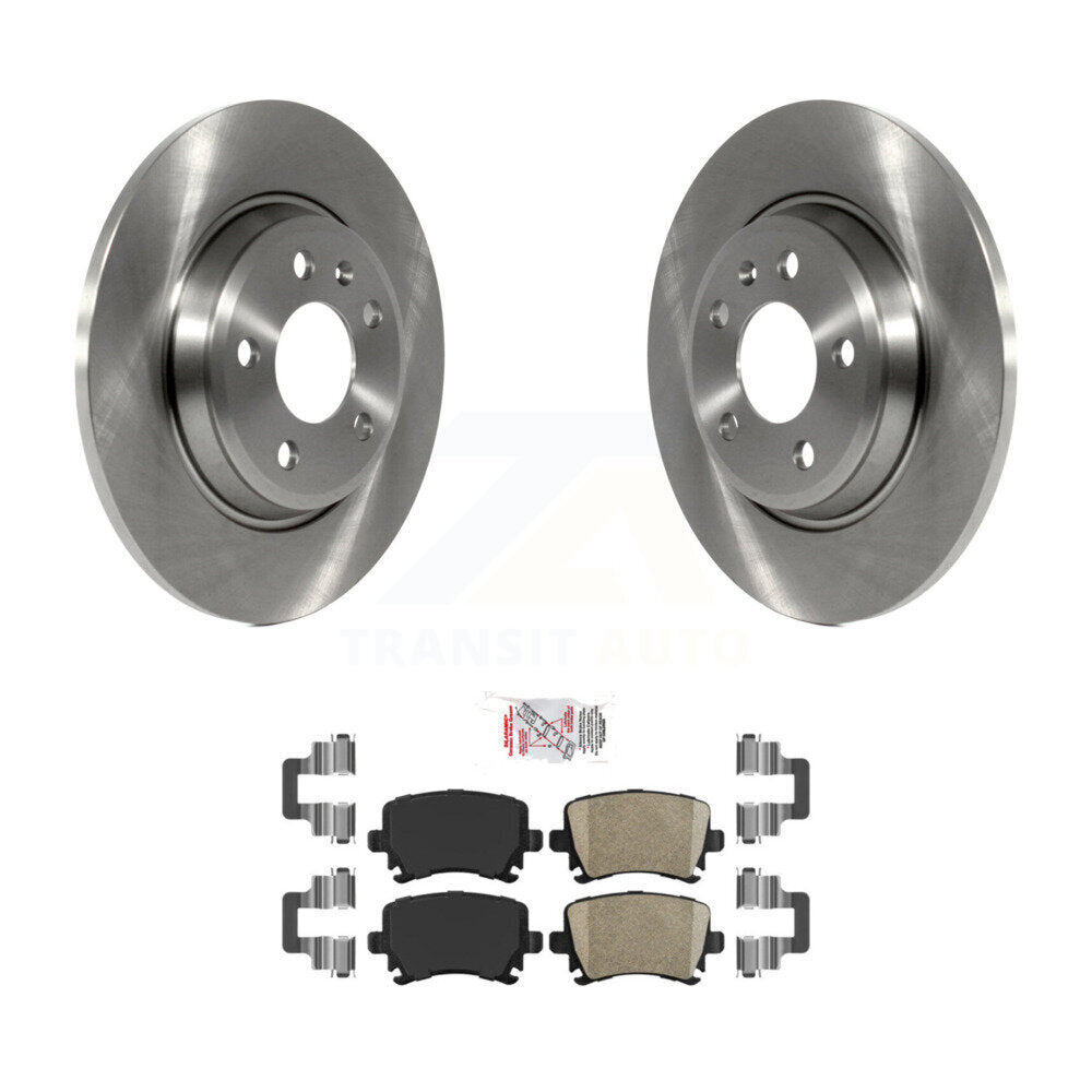 Rear Brake Rotors Ceramic Pad Kit For 2009 Audi A4 Quattro With 300mm Diameter Rotor K8A-100940