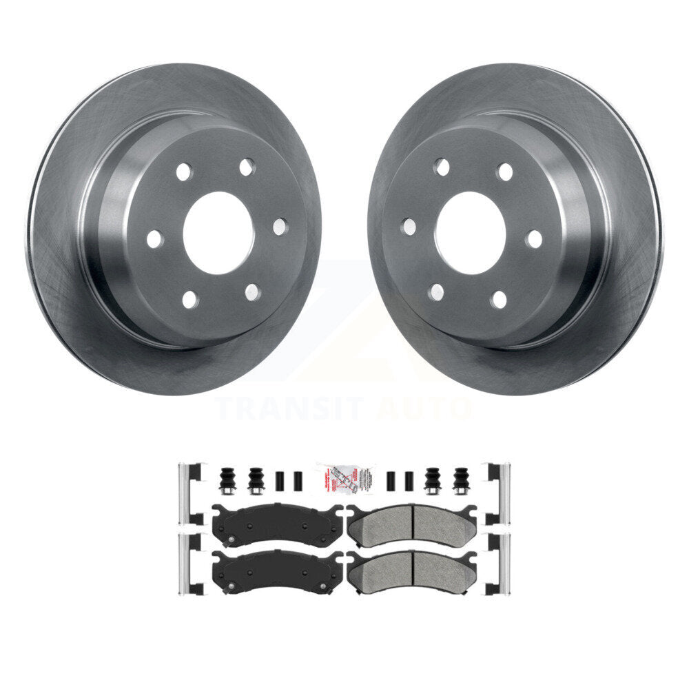 Rear Brake Rotors Semi-Metallic Pad Kit For 2003 Chevrolet Silverado 2500 HD Suburban GMC K8A-100990
