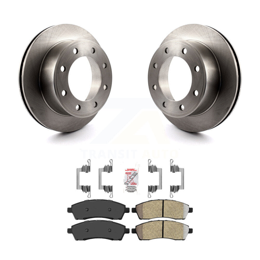 Rear Disc Brake Rotor And Semi-Metallic Pad Kit For Ford F-350 Super Duty F-250 Excursion K8A-101087