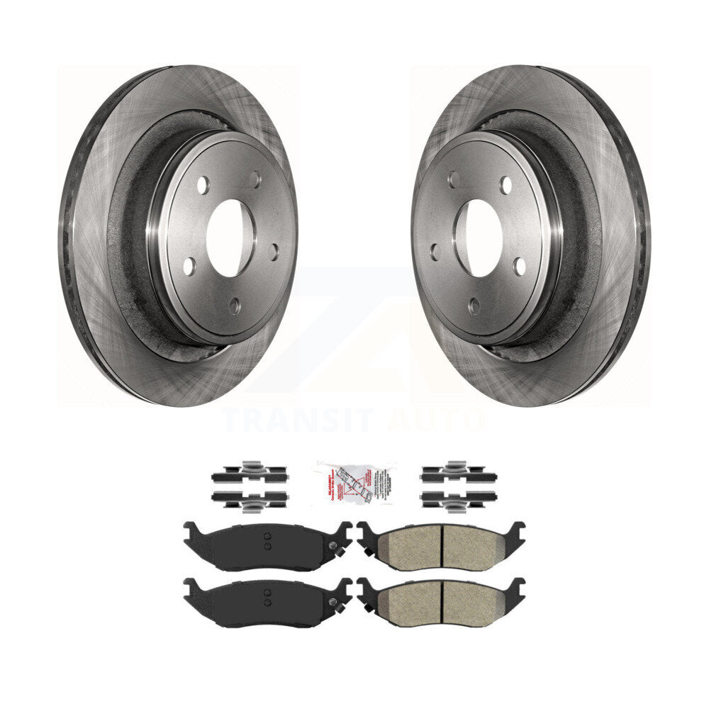 Rear Brake Rotors Semi-Metallic Pad Kit For Ram 1500 Classic Dodge Durango Chrysler Aspen K8A-101089