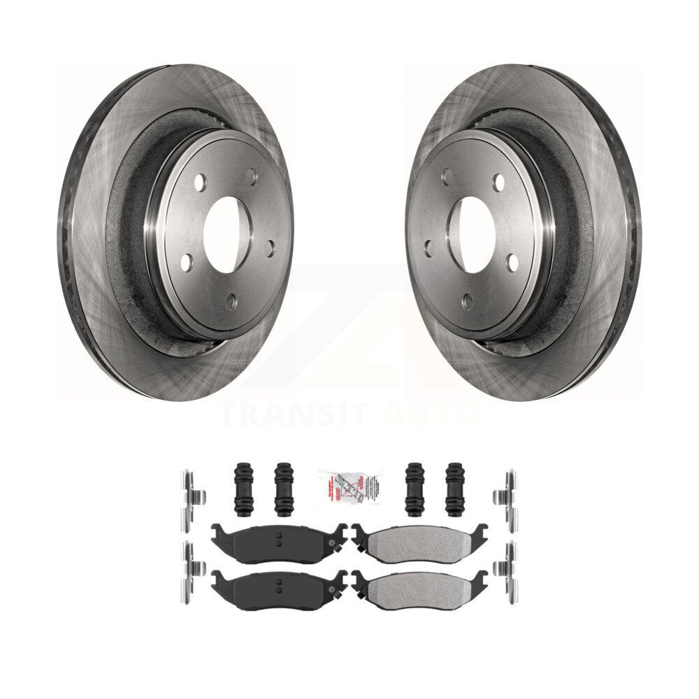 Rear Brake Rotors Semi-Metallic Pad Kit For Ram 1500 Classic Dodge Durango Chrysler Aspen K8A-101091