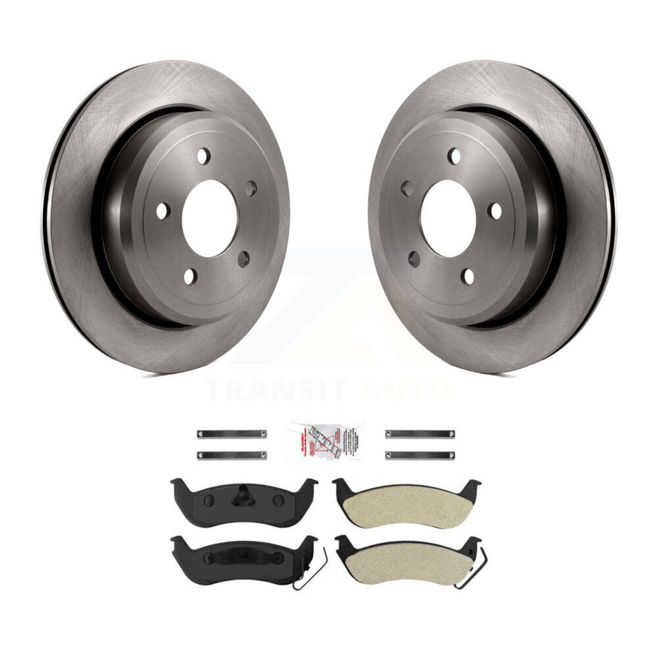 Rear Disc Brake Rotor Semi-Metallic Pad Kit For Ford Crown Victoria Mercury Grand Marquis K8A-101226