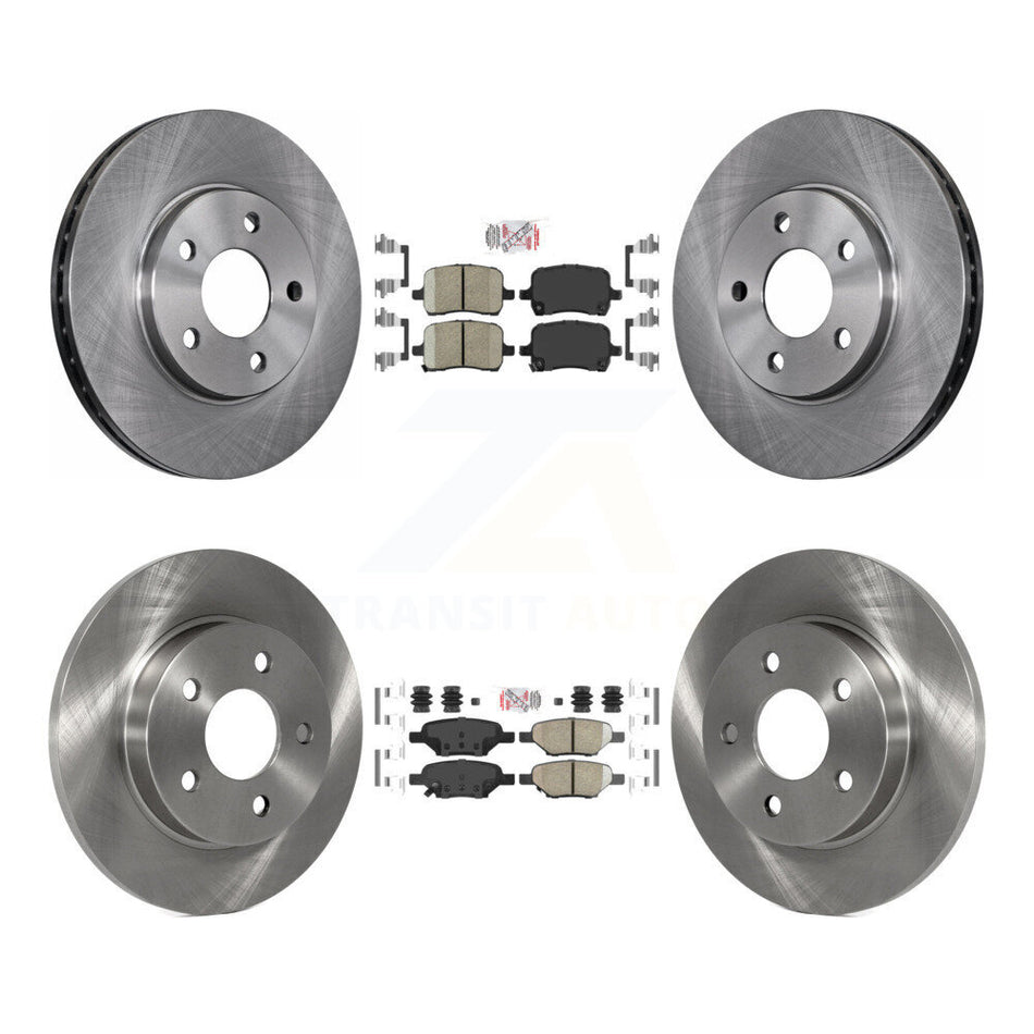 Front Rear Ceramic Pad & Brake Rotors Kit For 2004-2005 Chevrolet Malibu Drum rear brakes K8A-101288