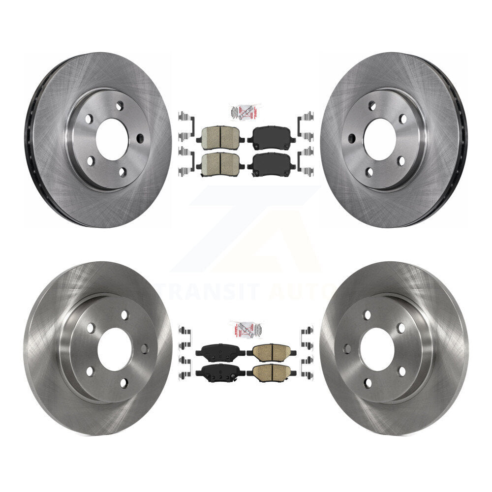 Front Rear Ceramic Pad & Brake Rotors Kit For 2004-2005 Chevrolet Malibu Drum rear brakes K8A-101289