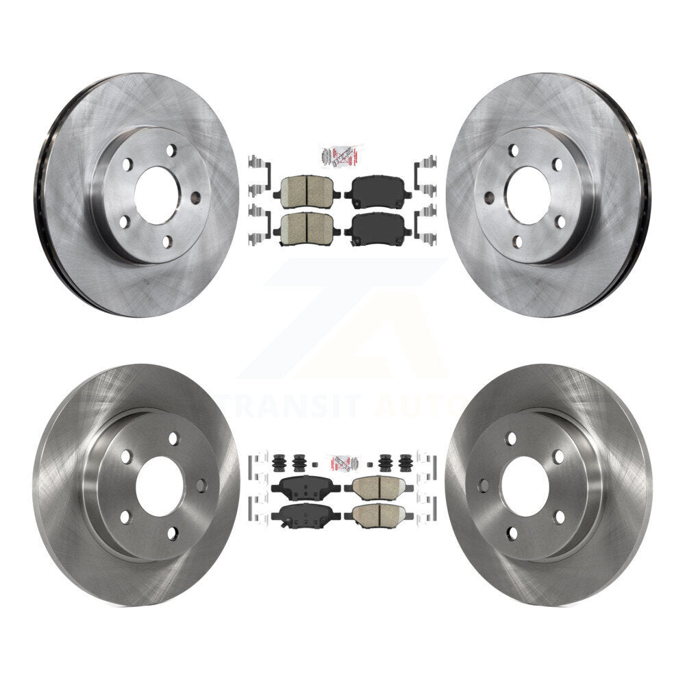 Front Rear Ceramic Pad And Disc Brake Rotor Kit For 2007-2008 Pontiac G5 rear brakes K8A-101349