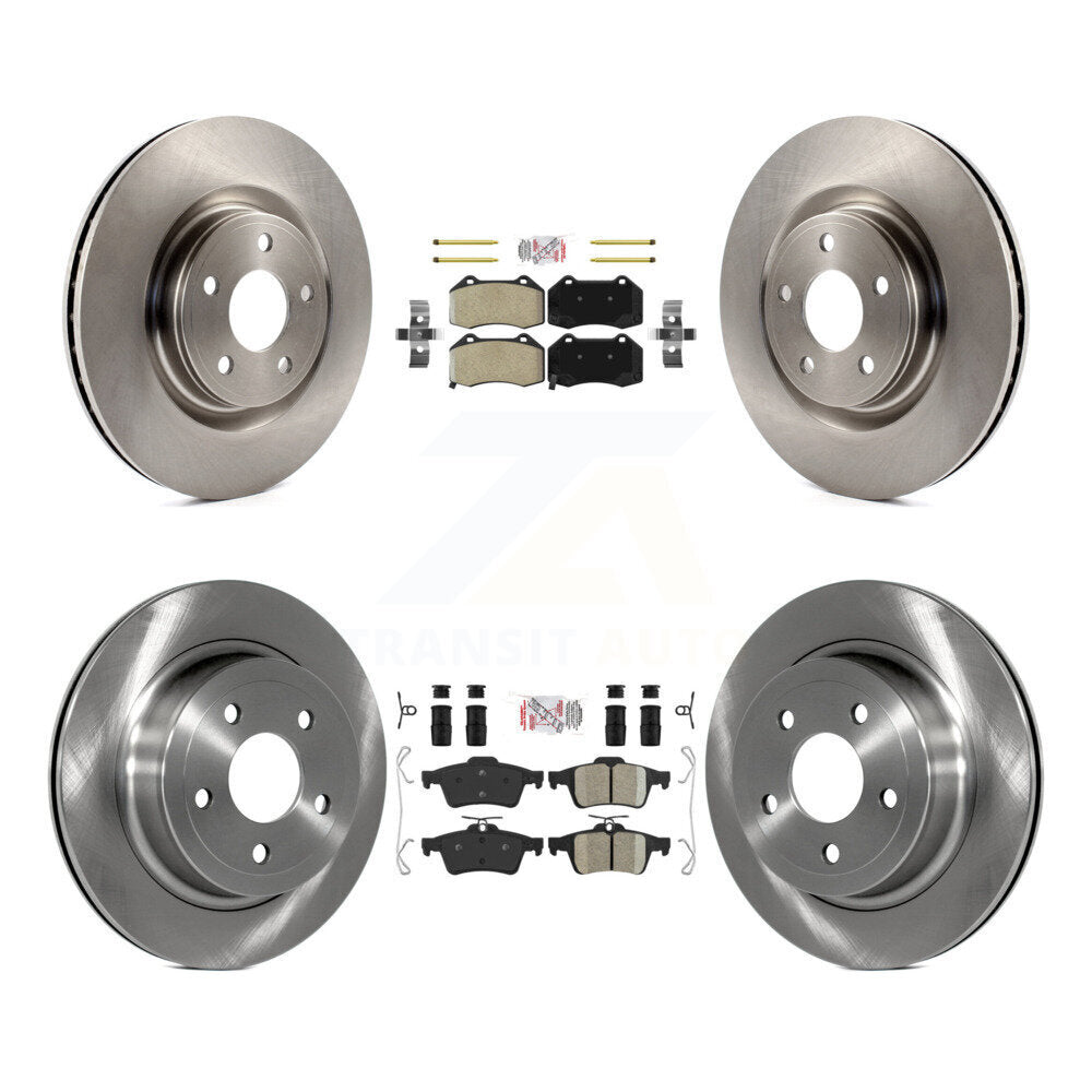 Front Semi-Metallic Rear Ceramic Pad & Brake Rotors Kit For 2008-2010 Chevrolet Cobalt SS K8A-101354