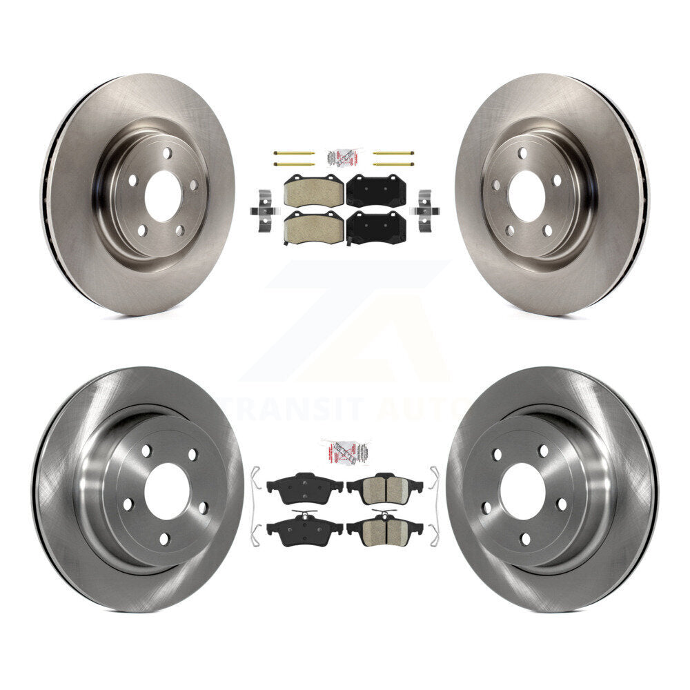 Front Semi-Metallic Rear Ceramic Pad & Brake Rotors Kit For 2008-2010 Chevrolet Cobalt SS K8A-101355