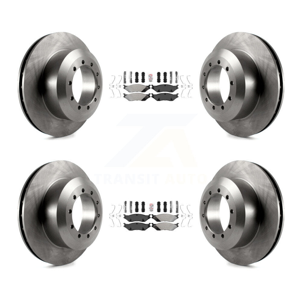 Front Rear Semi-Metallic Pad & Disc Brake Rotors Kit For Ford F-53 Motorhome Chassis F-59 K8A-101395