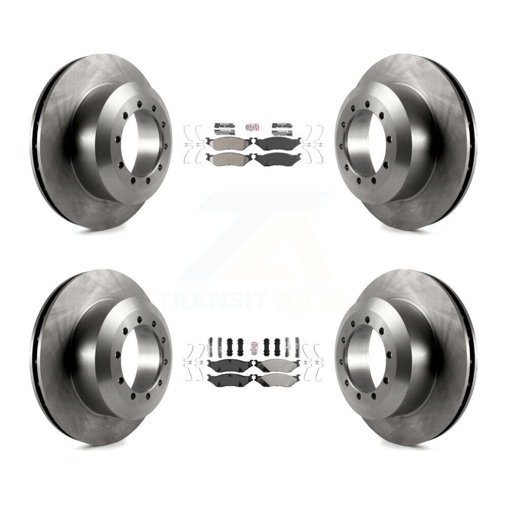 Front Rear Semi-Metallic Pad & Disc Brake Rotors Kit For Ford F-53 Motorhome Chassis F-59 K8A-101397