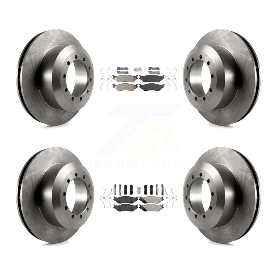 Front Rear Semi-Metallic Pad & Disc Brake Rotors Kit For Ford F-53 Motorhome Chassis F-59 K8A-101397