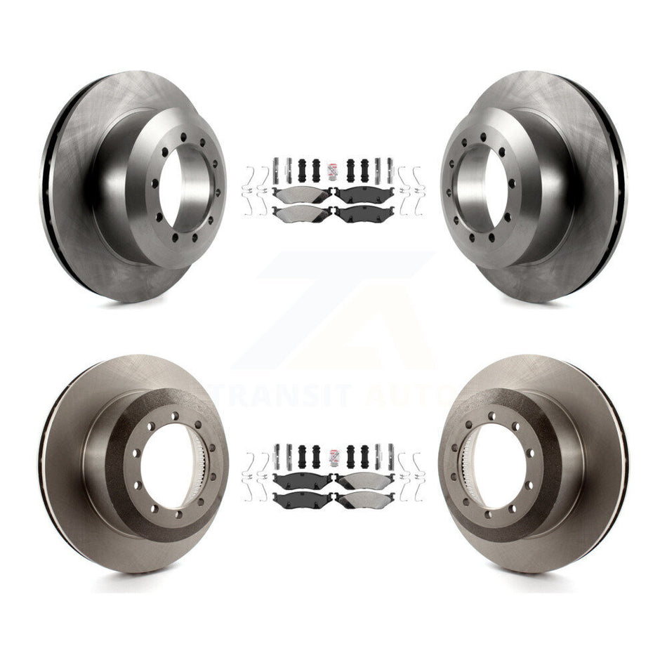 Front Rear Semi-Metallic Pad & Disc Brake Rotors Kit For Ford F-53 Motorhome Chassis F-59 K8A-101399