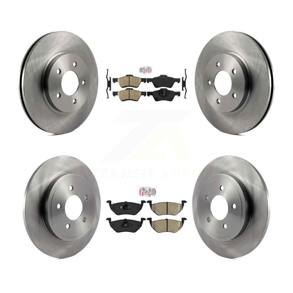 Front Ceramic Rear Semi-Metallic Pad Disc Brake Rotor Kit For Ford Escape Mercury Mariner K8A-101422