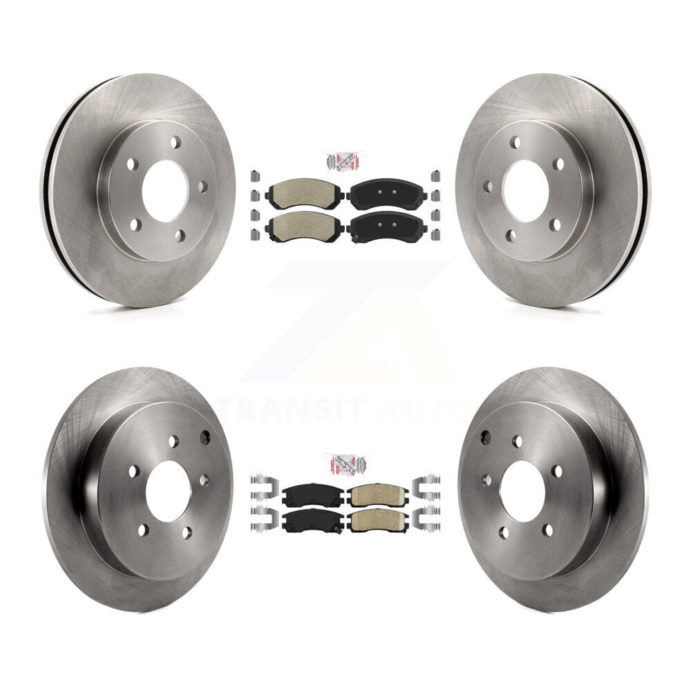 Front Semi-Metallic Rear Ceramic Pad & Brake Rotor Kit For Buick Rendezvous Pontiac Aztek K8A-101424