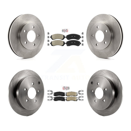Front Semi-Metallic Rear Ceramic Pad & Brake Rotor Kit For Buick Rendezvous Pontiac Aztek K8A-101424